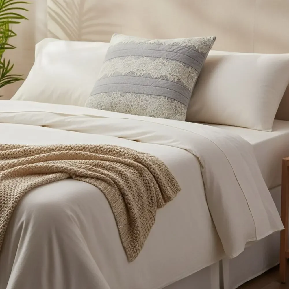 Anthropologie Gray Euro Sham Pillow Cover - Laced Jersey Collection
